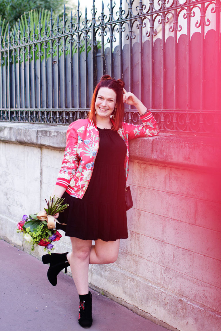 Blouson Bomber Fleuri New Look - Taille 6, Couleur Marine, Sans Doublure, Occasion Très Bon état