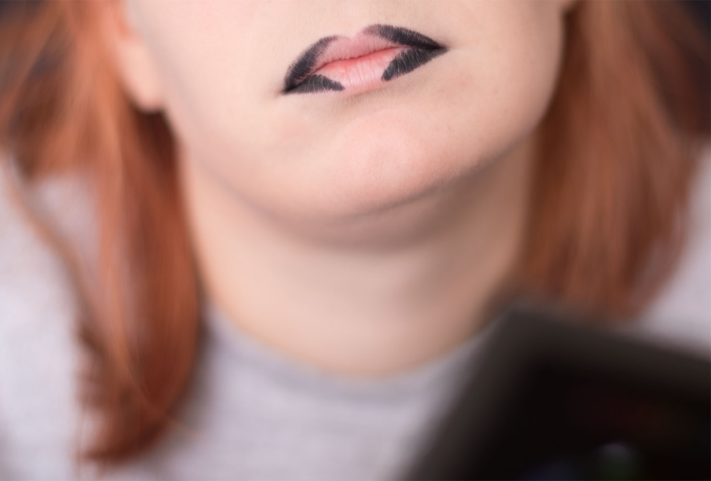 Résultat du contour des lèvres noir avant le dégradé