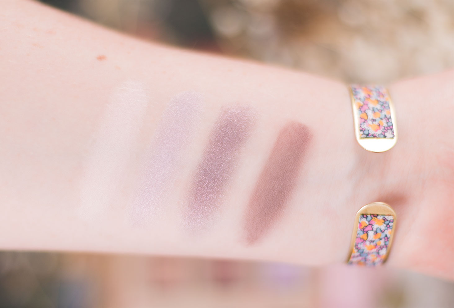 Swatch des fards de la ligne 1 de la palette Funfetti de Too Faced