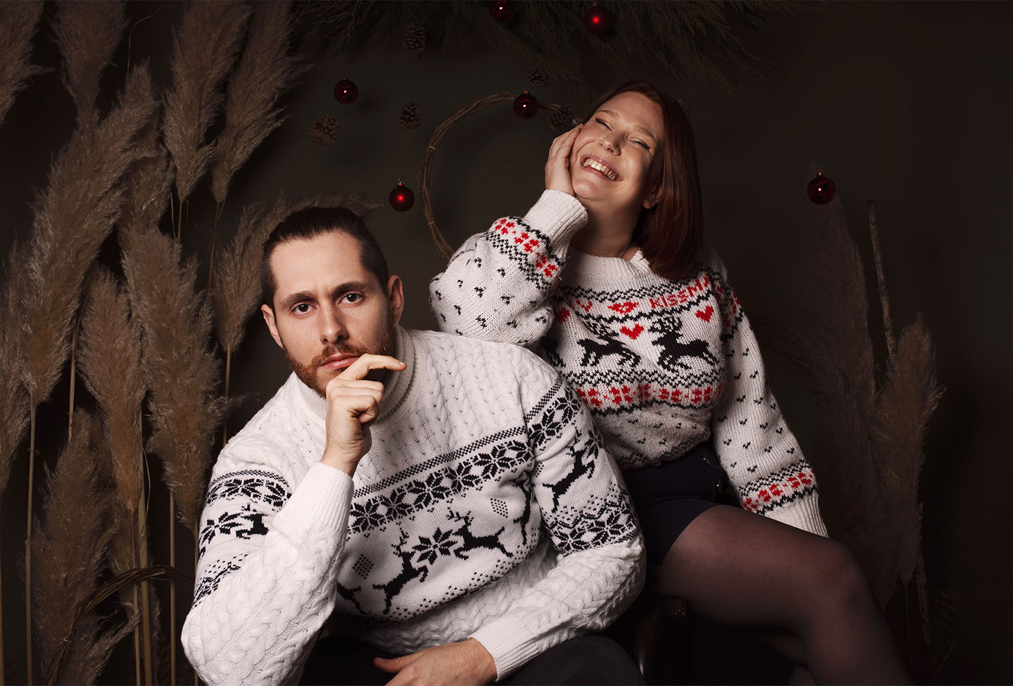 Le bilan 2021 avec une séance photo en couple sur le thème de Noël en studio