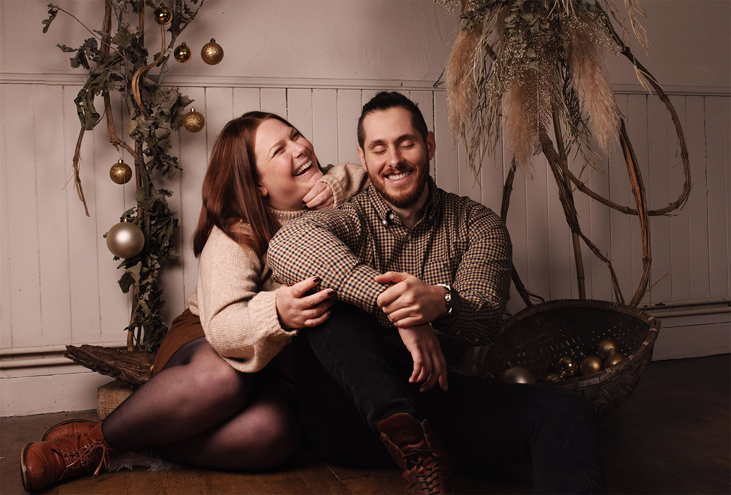 Shooting de couple en studio de Noël pour les 7 ans du blog